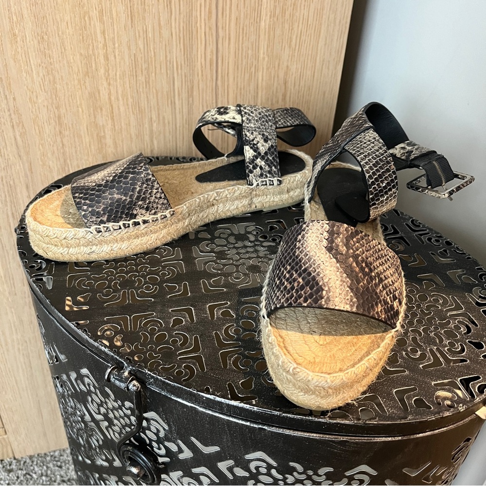 VINCE Snake Leather Espadrilles